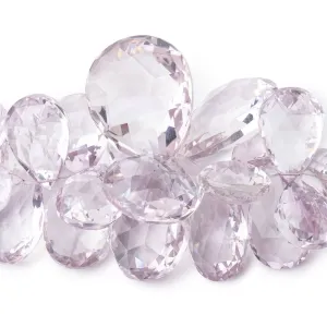 10x6-28x23mm Pink Amethyst faceted pear beads 7 inch 38 pieces AAA