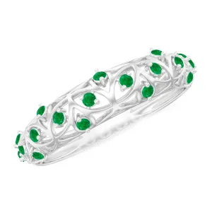 1/2 CT Emerald Filigree Band Ring in Prong Setting