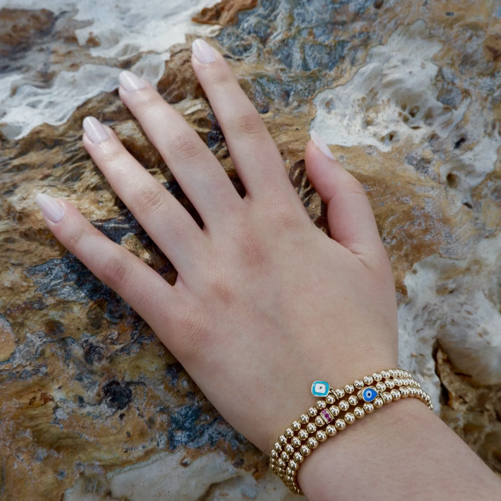 14k gold evil eye charm bracelets