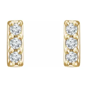 14K Yellow .05 CTW Lab-Grown Diamond Bar Earrings