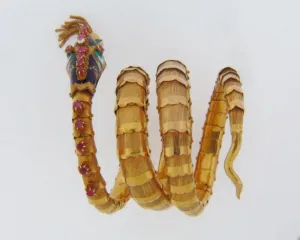 14K-YG SERPENT COIL BRACELET