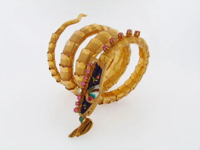 14K-YG SERPENT COIL BRACELET