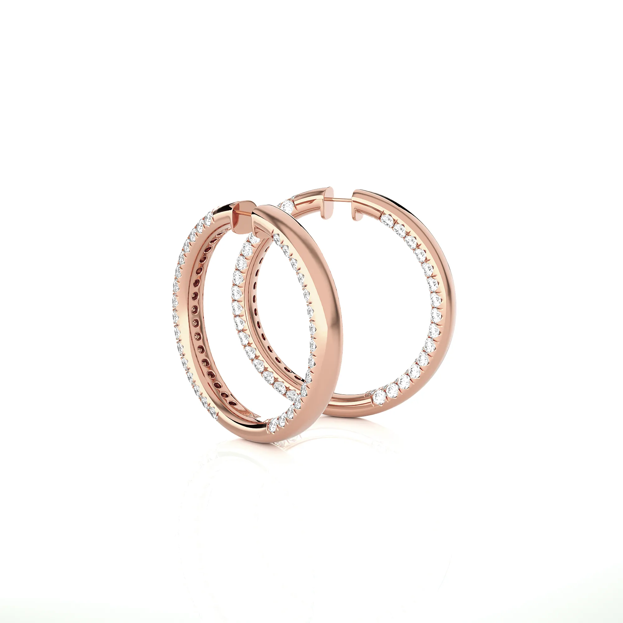 17 1/3 ctw Round Lab Grown Diamond Inside Out Hoop Earrings