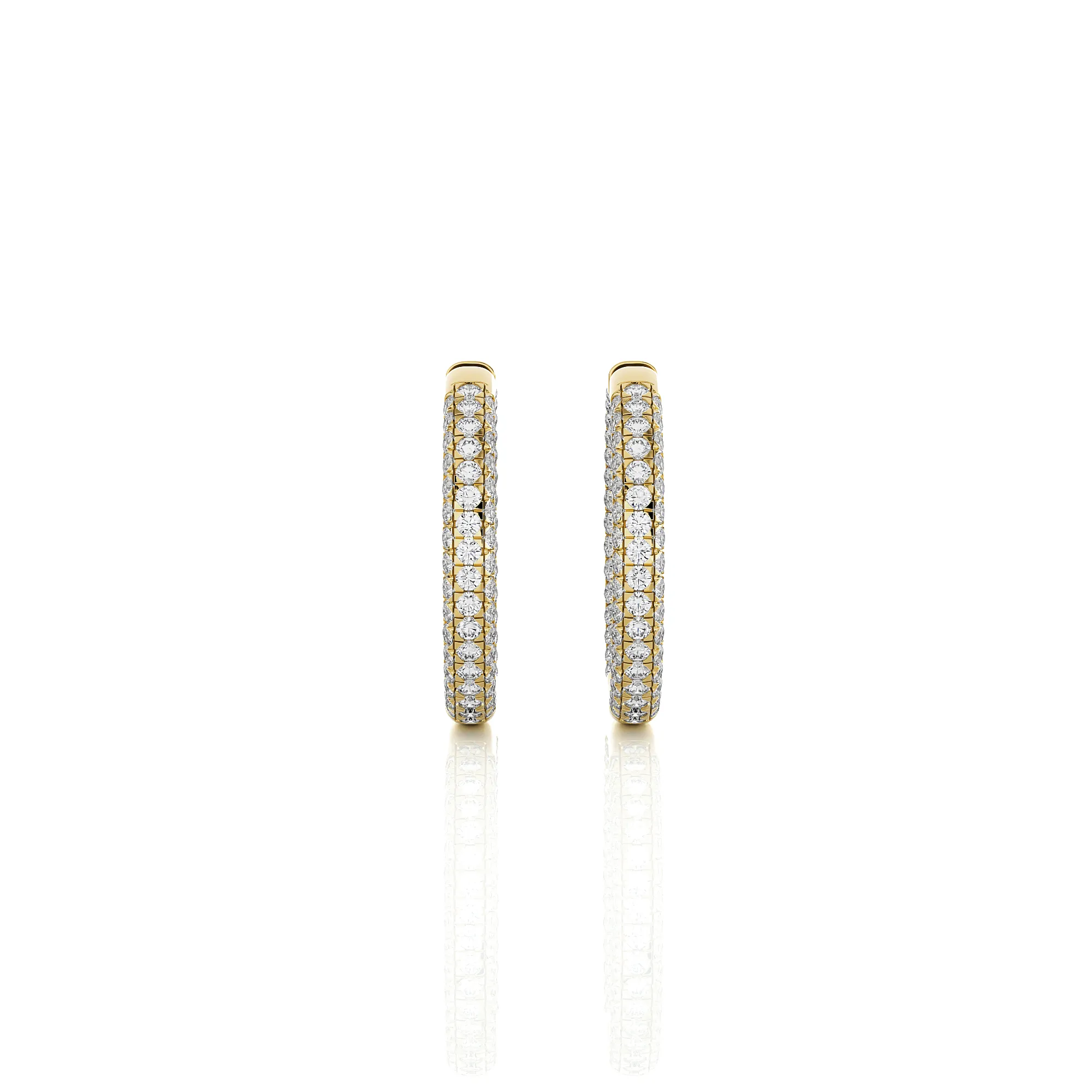 17 1/3 ctw Round Lab Grown Diamond Inside Out Hoop Earrings