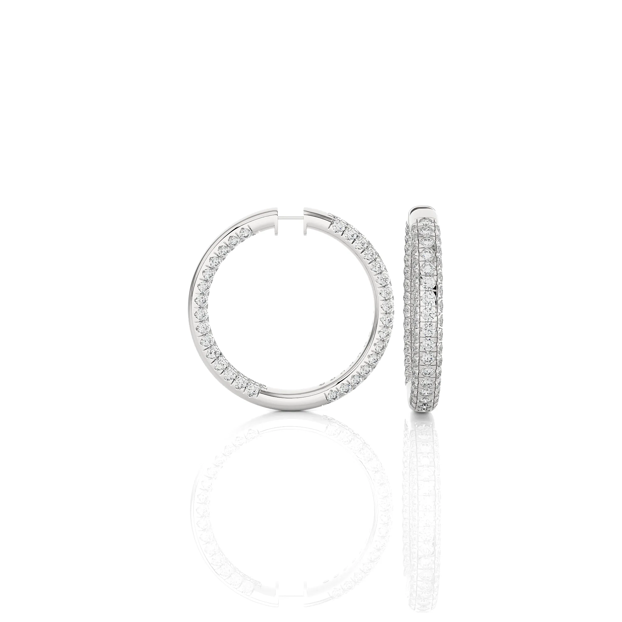 17 1/3 ctw Round Lab Grown Diamond Inside Out Hoop Earrings