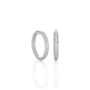 17 1/3 ctw Round Lab Grown Diamond Inside Out Hoop Earrings