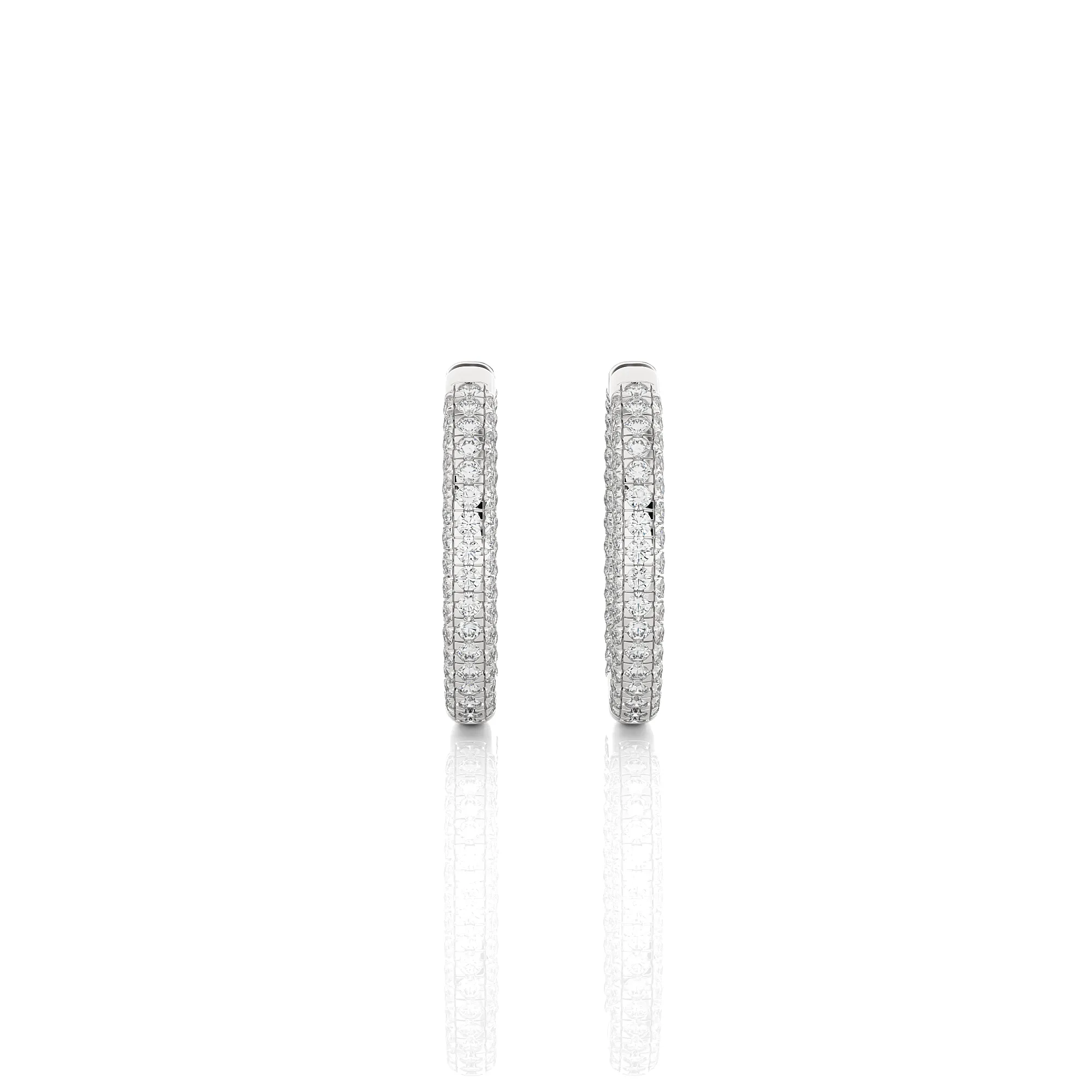 17 1/3 ctw Round Lab Grown Diamond Inside Out Hoop Earrings