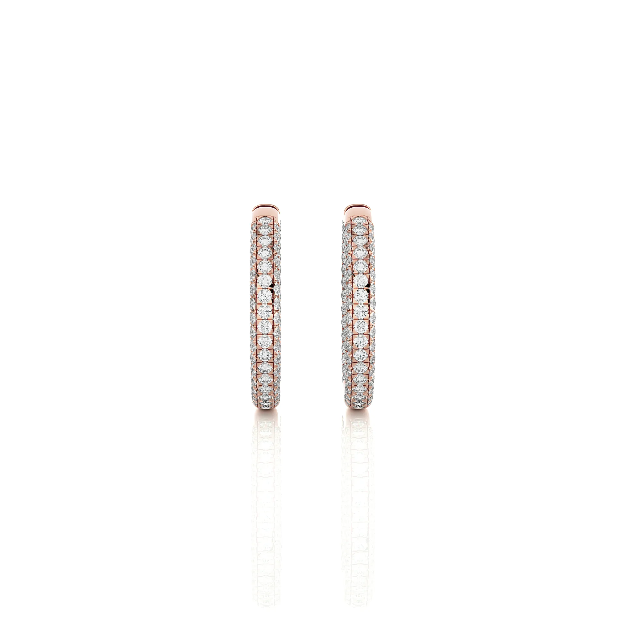 17 1/3 ctw Round Lab Grown Diamond Inside Out Hoop Earrings