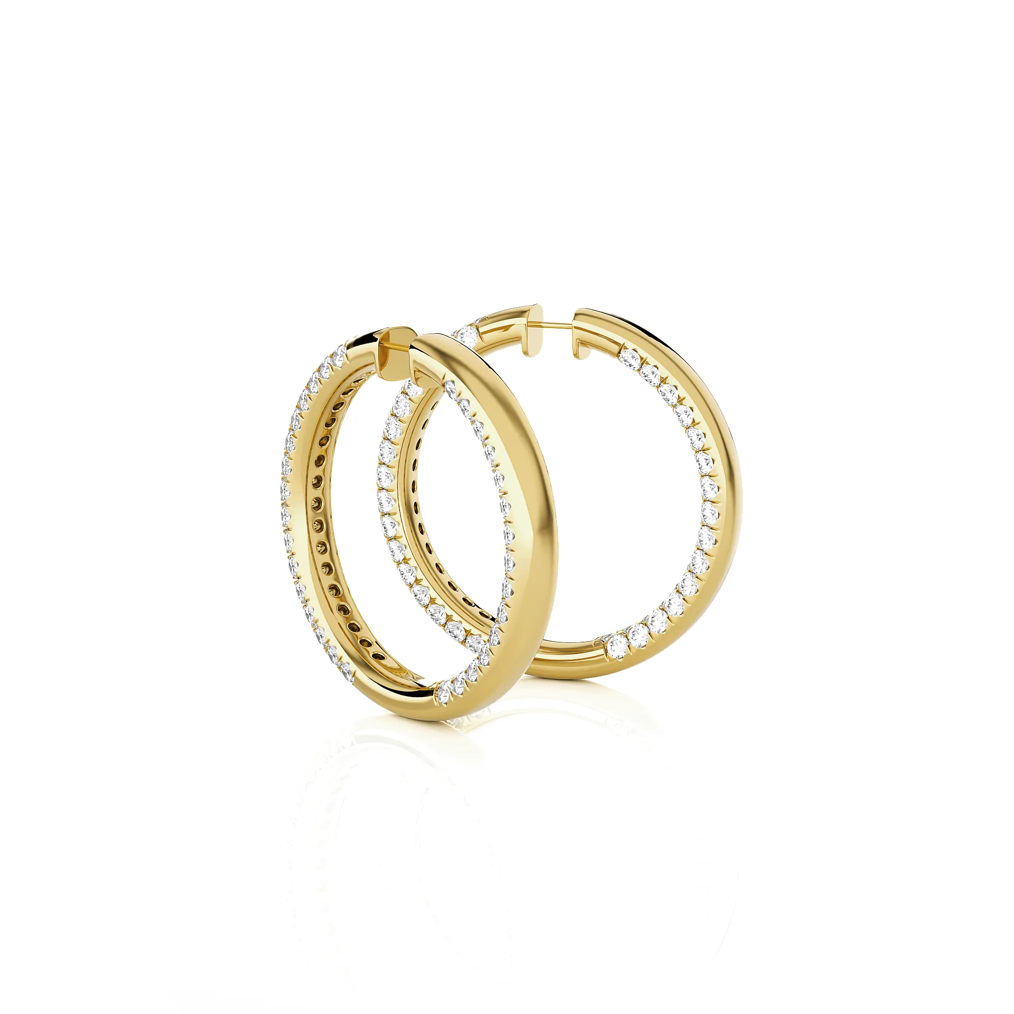 17 1/3 ctw Round Lab Grown Diamond Inside Out Hoop Earrings