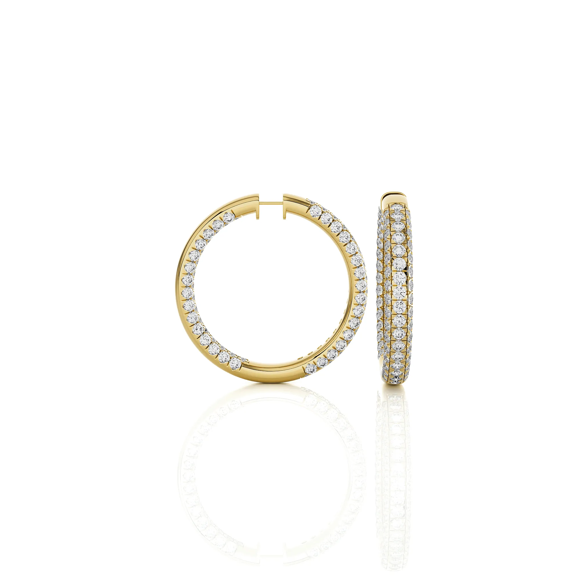17 1/3 ctw Round Lab Grown Diamond Inside Out Hoop Earrings