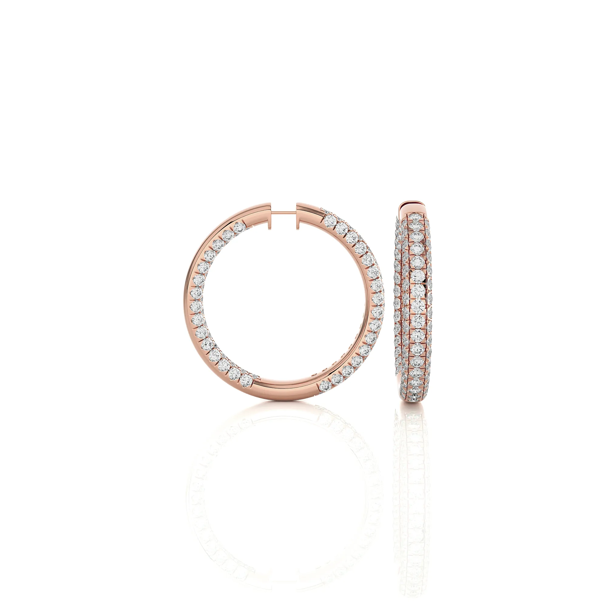 17 1/3 ctw Round Lab Grown Diamond Inside Out Hoop Earrings