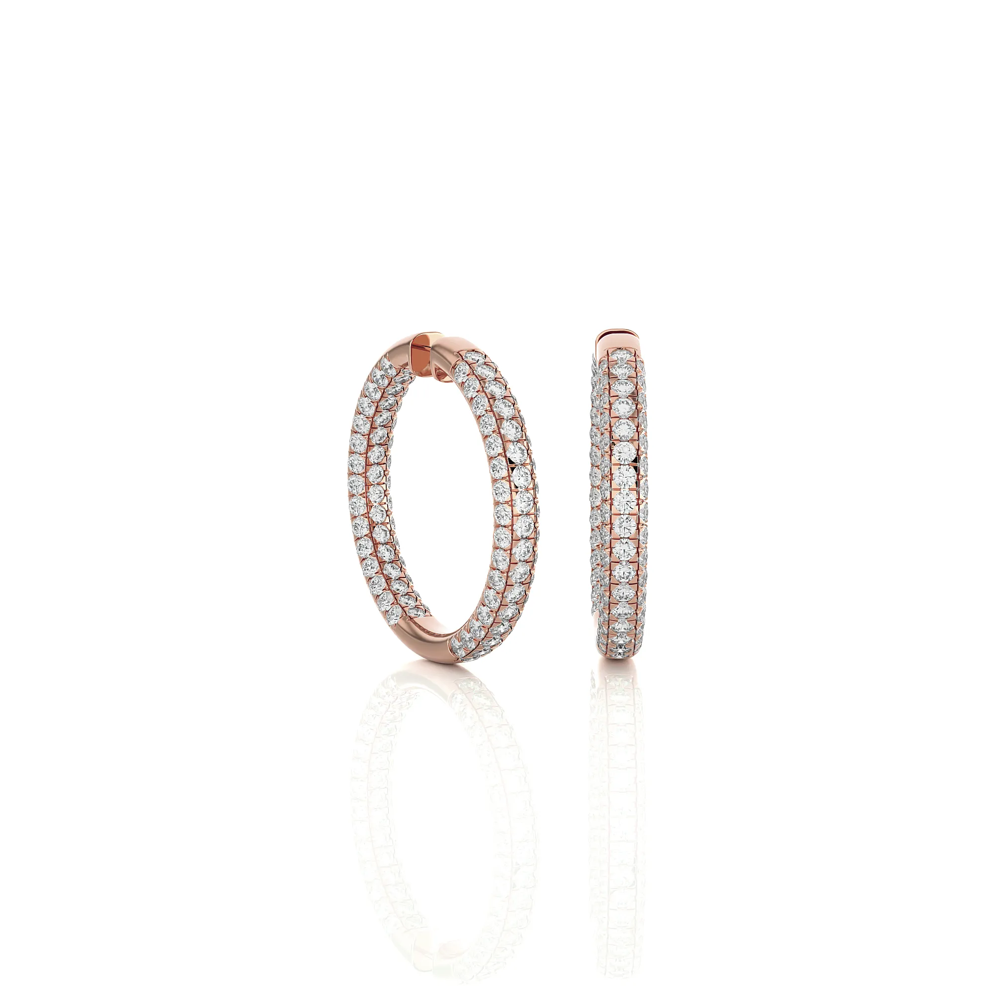 17 1/3 ctw Round Lab Grown Diamond Inside Out Hoop Earrings