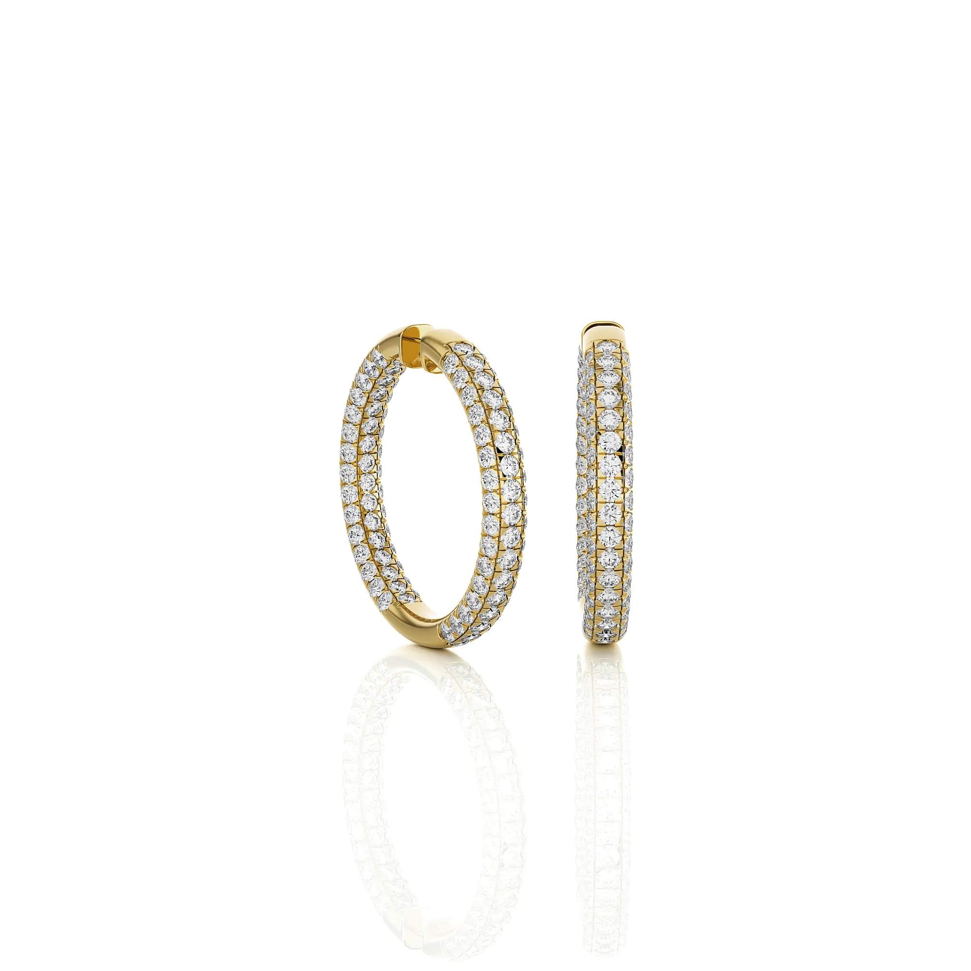 17 1/3 ctw Round Lab Grown Diamond Inside Out Hoop Earrings