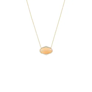 18K Gold Crystal Opal Diamond Necklace