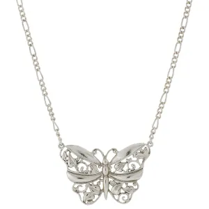 1928 Jewelry&reg; Silver-Tone Butterfly Pendant Necklace 16"Adj.