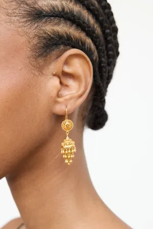22K Yellow Gold Chandelier Earrings