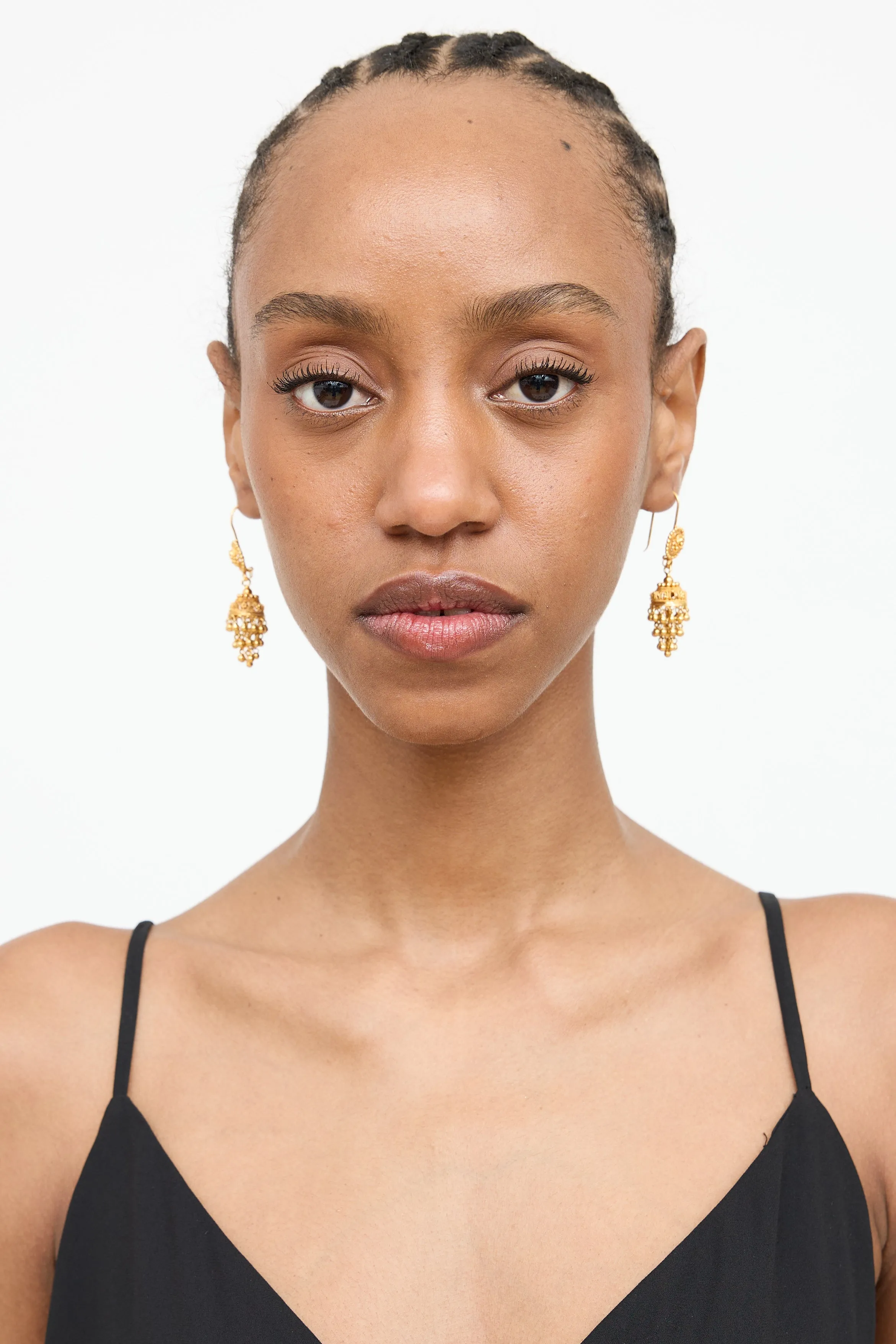 22K Yellow Gold Chandelier Earrings