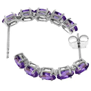 2.5 Carat 14K Solid White Gold Earrings Natural Amethyst