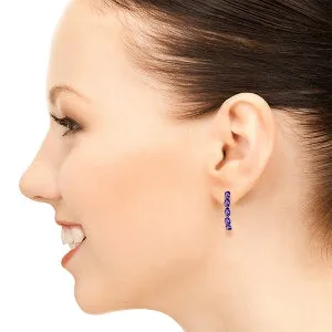2.5 Carat 14K Solid White Gold Earrings Natural Amethyst