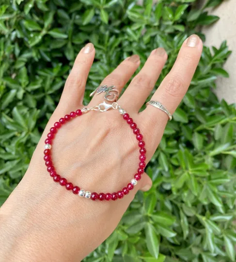 4mm Ruby Gemstone Bracelet
