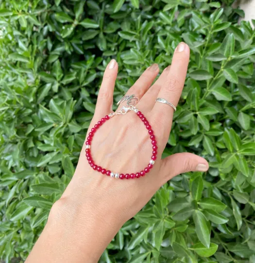 4mm Ruby Gemstone Bracelet