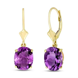 6.25 Carat 14K Solid Yellow Gold Encourage Amethyst Earrings