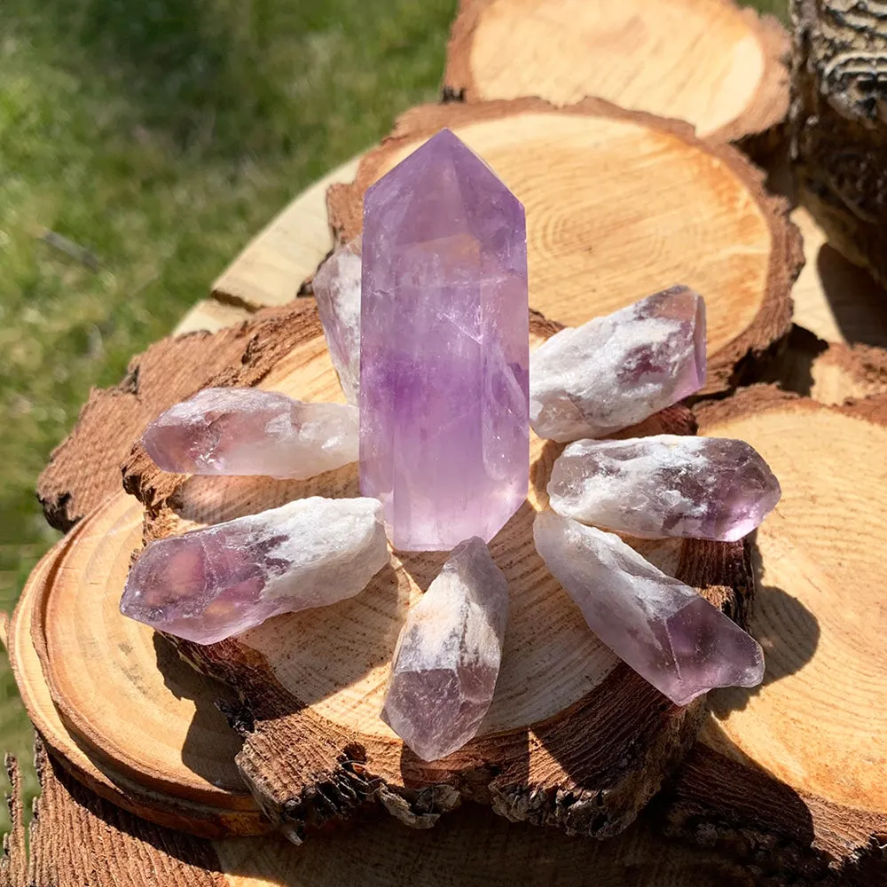 8-Piece Amethyst Point   Amethyst Shards Set