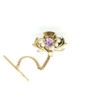 9 Carat Gold Tie Tack- Amethyst-BC33