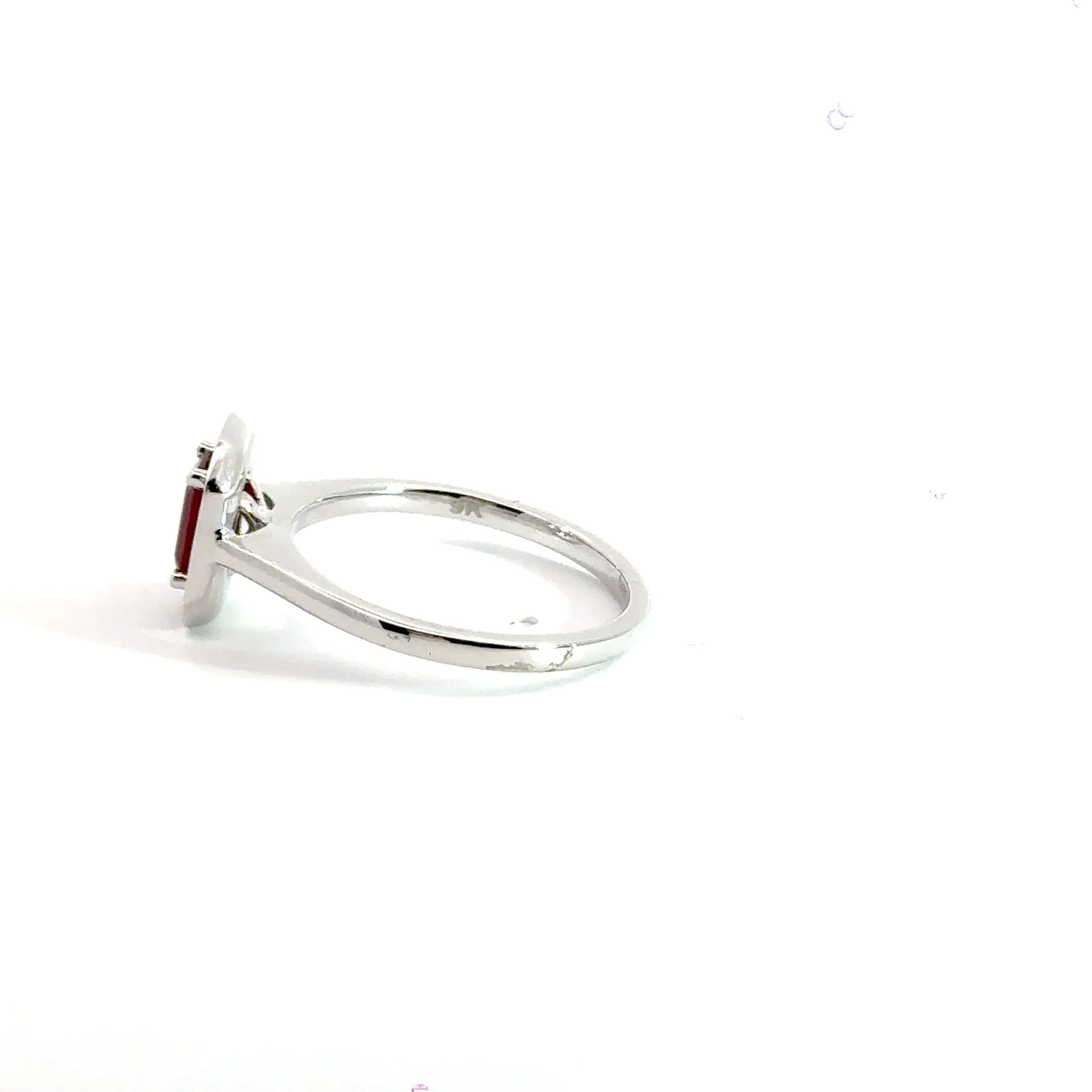 9CT White Gold Ruby & Diamond Ring