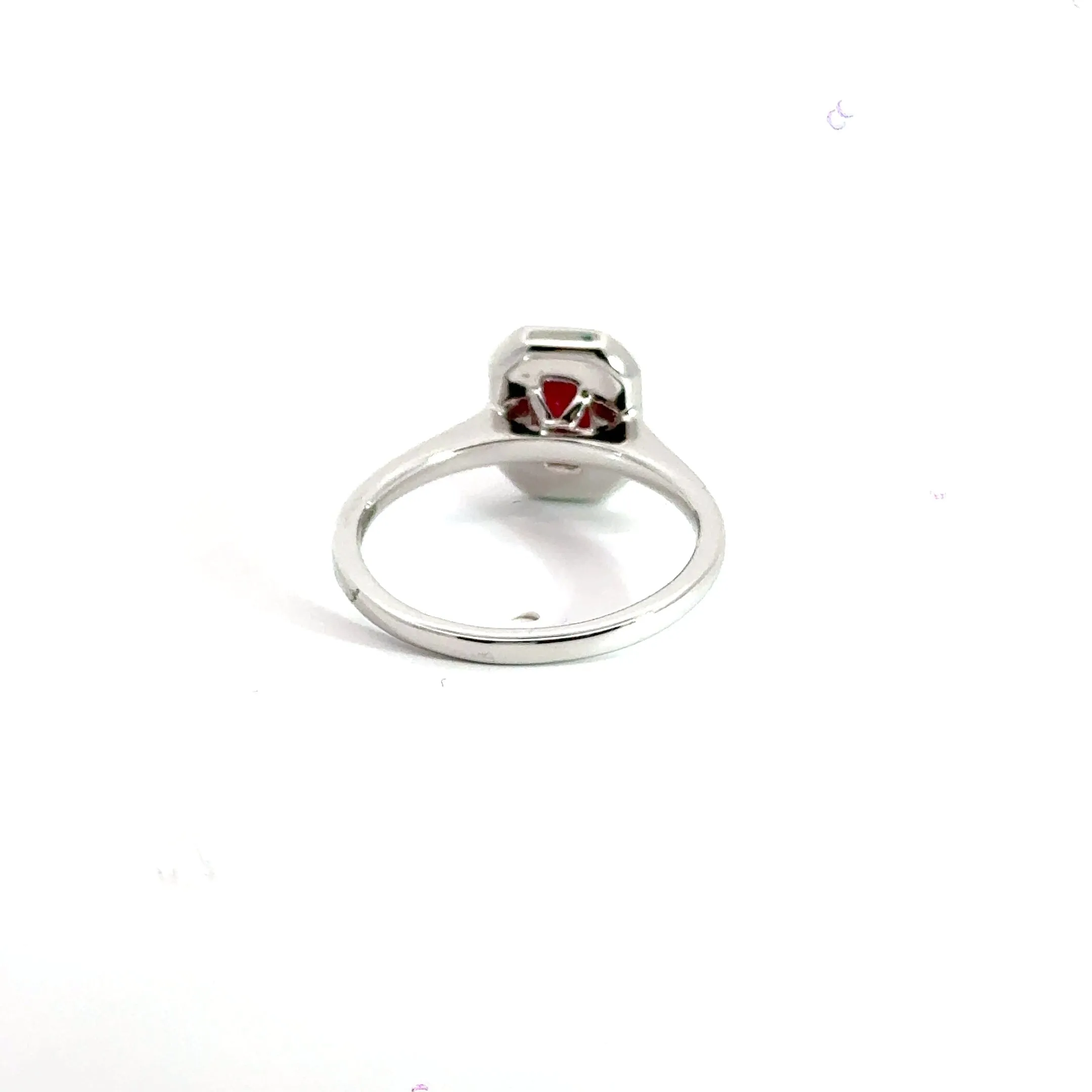 9CT White Gold Ruby & Diamond Ring