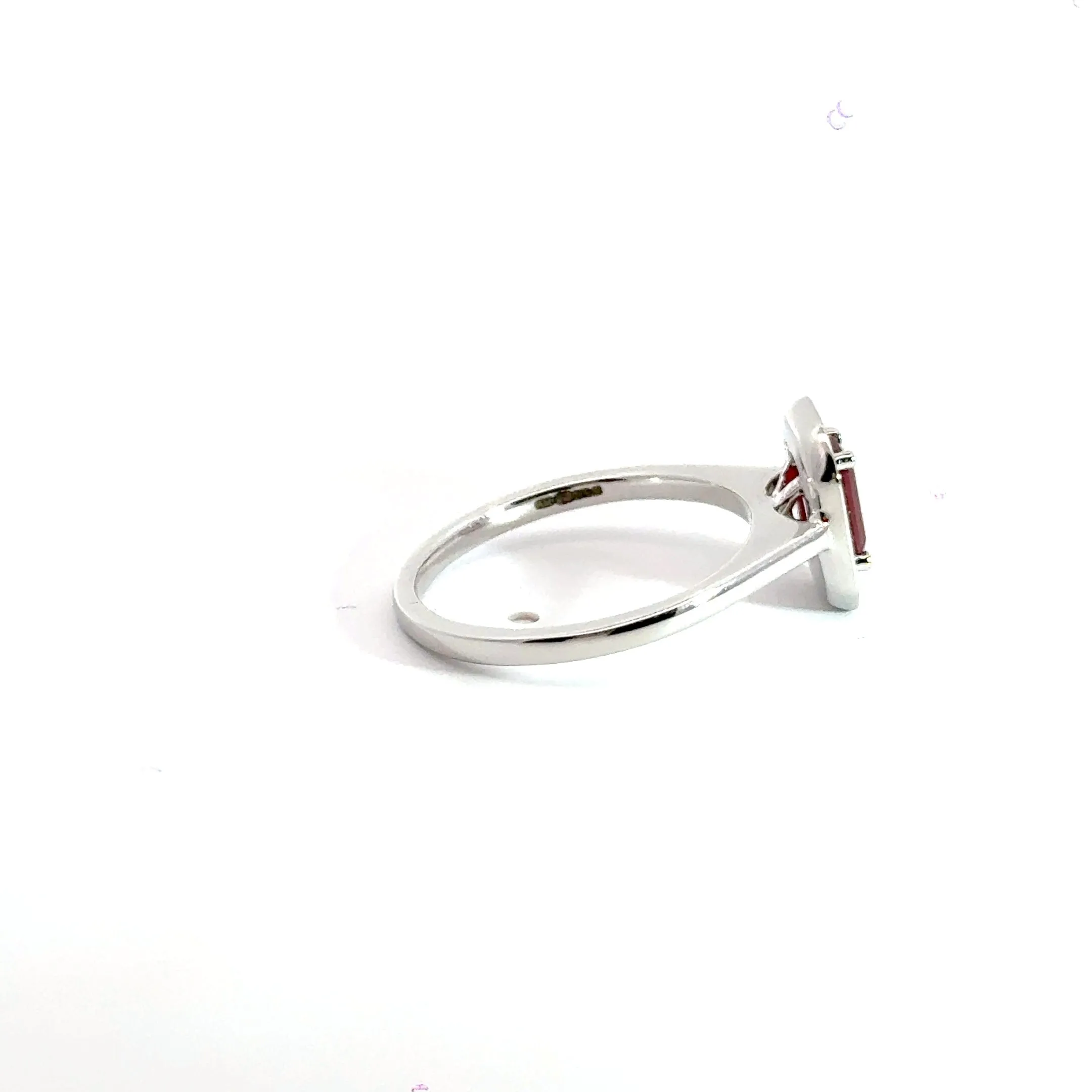 9CT White Gold Ruby & Diamond Ring