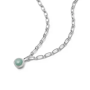 Amazonite Chunky Healing Stone Necklace Sterling Silver