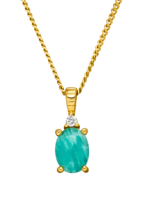 Amazonite Serenity Necklace 14K Gold Plated