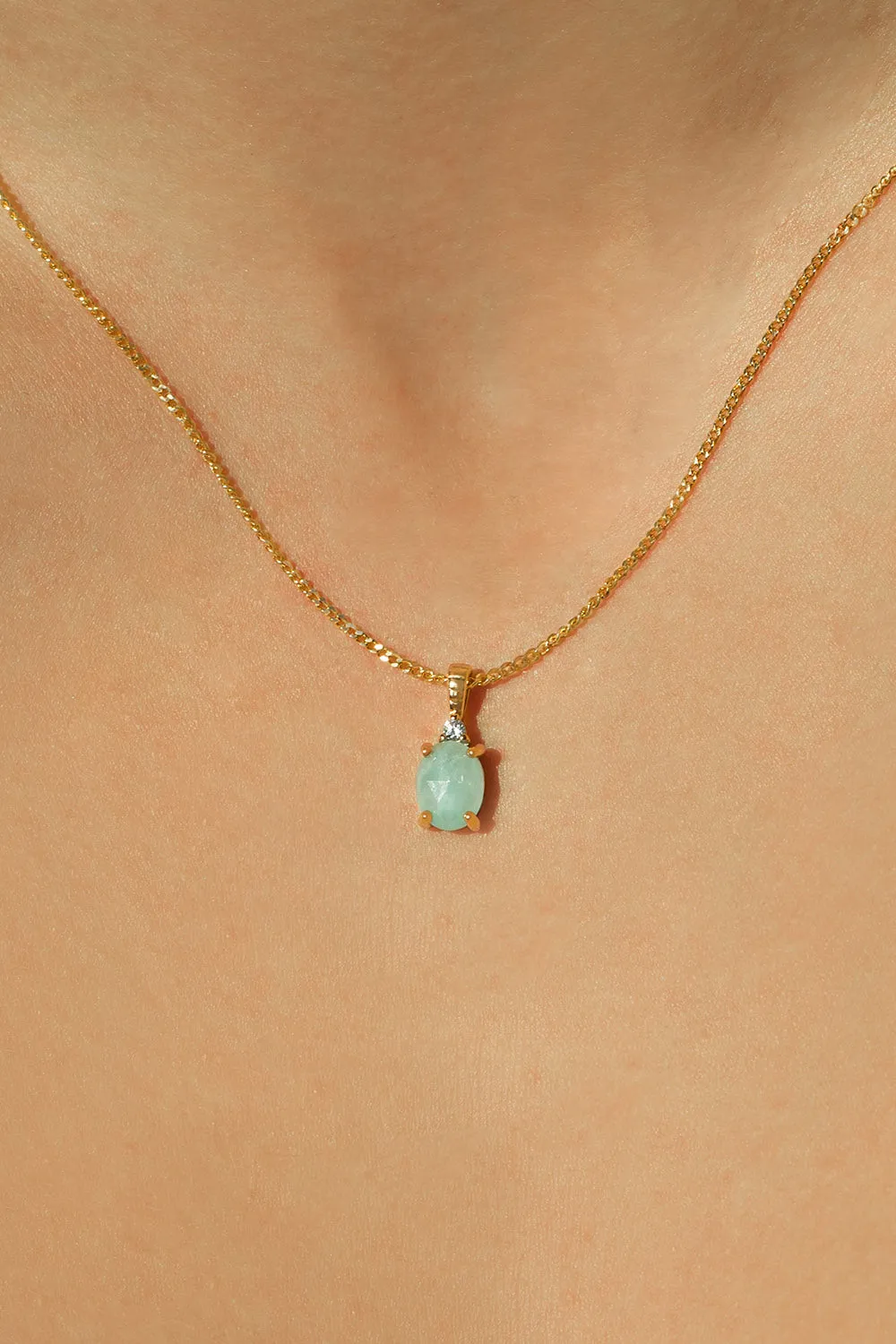 Amazonite Serenity Necklace 14K Gold Plated