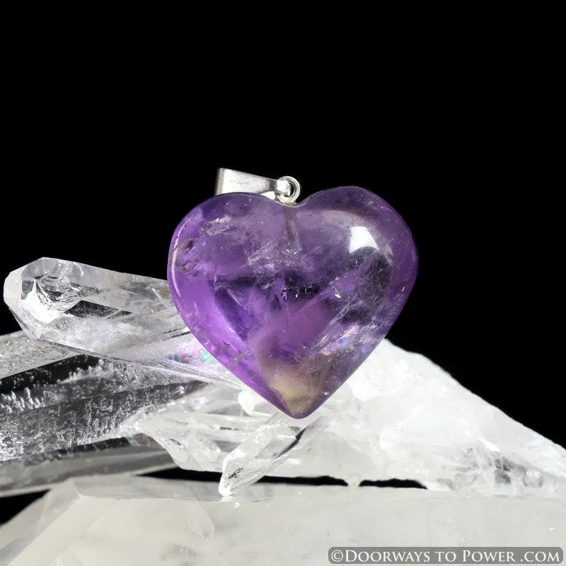 Amethyst Casa Crystal Heart Pendant Blessed & Energized