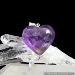Amethyst Casa Crystal Heart Pendant Blessed & Energized