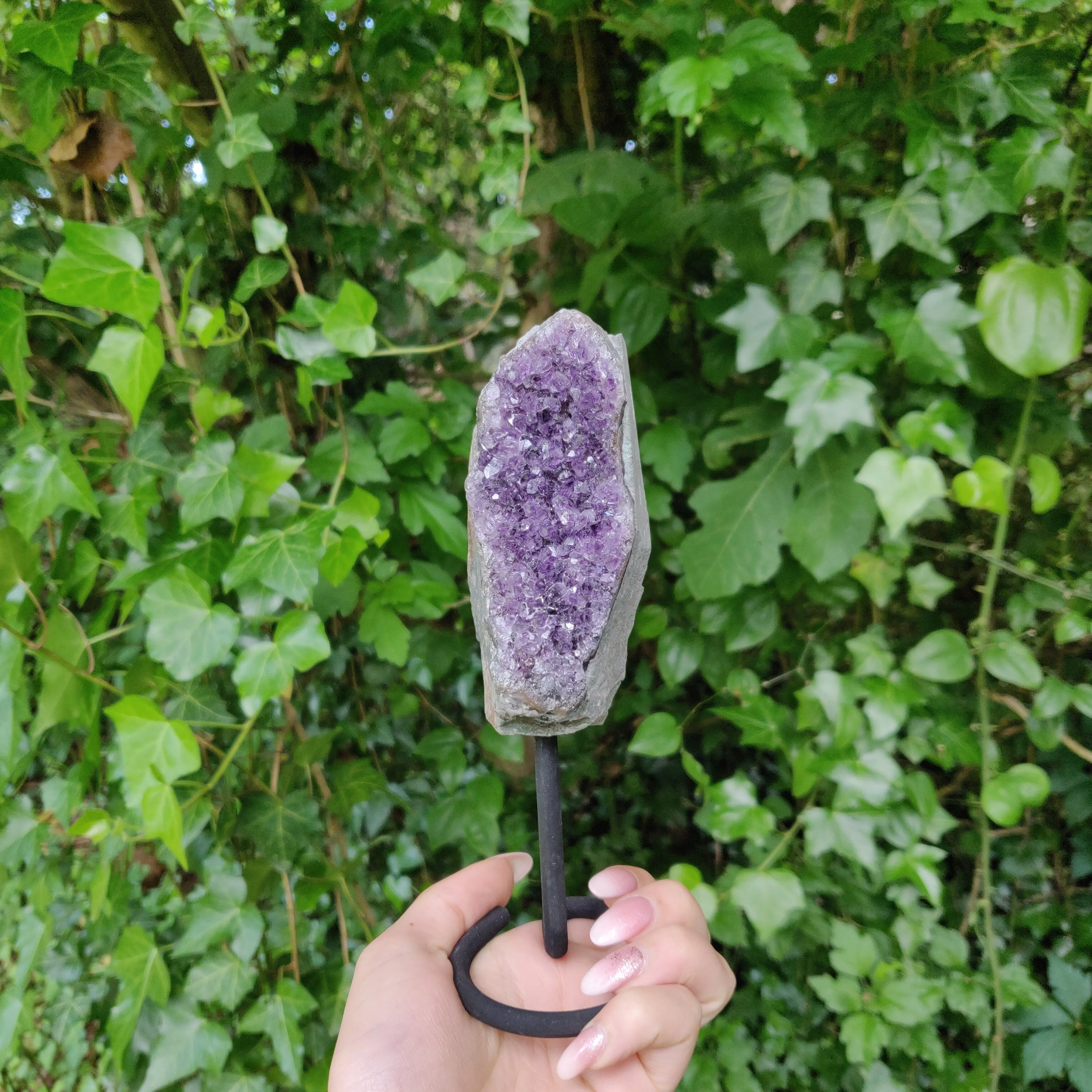 Amethyst Druzy Free Form on Metal Stand (#2)