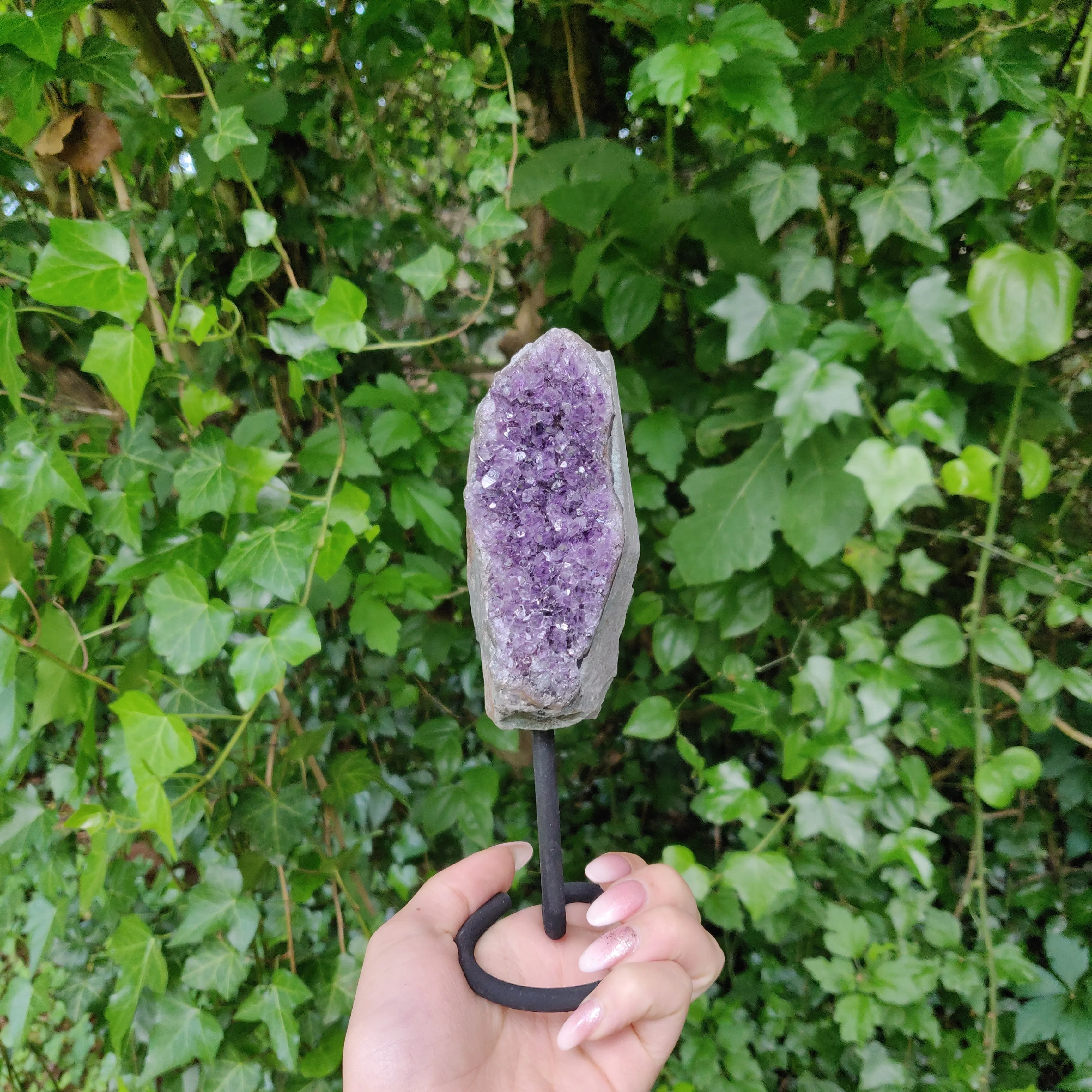 Amethyst Druzy Free Form on Metal Stand (#2)