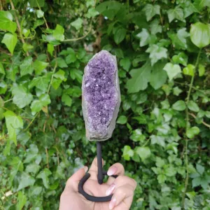 Amethyst Druzy Free Form on Metal Stand (#2)