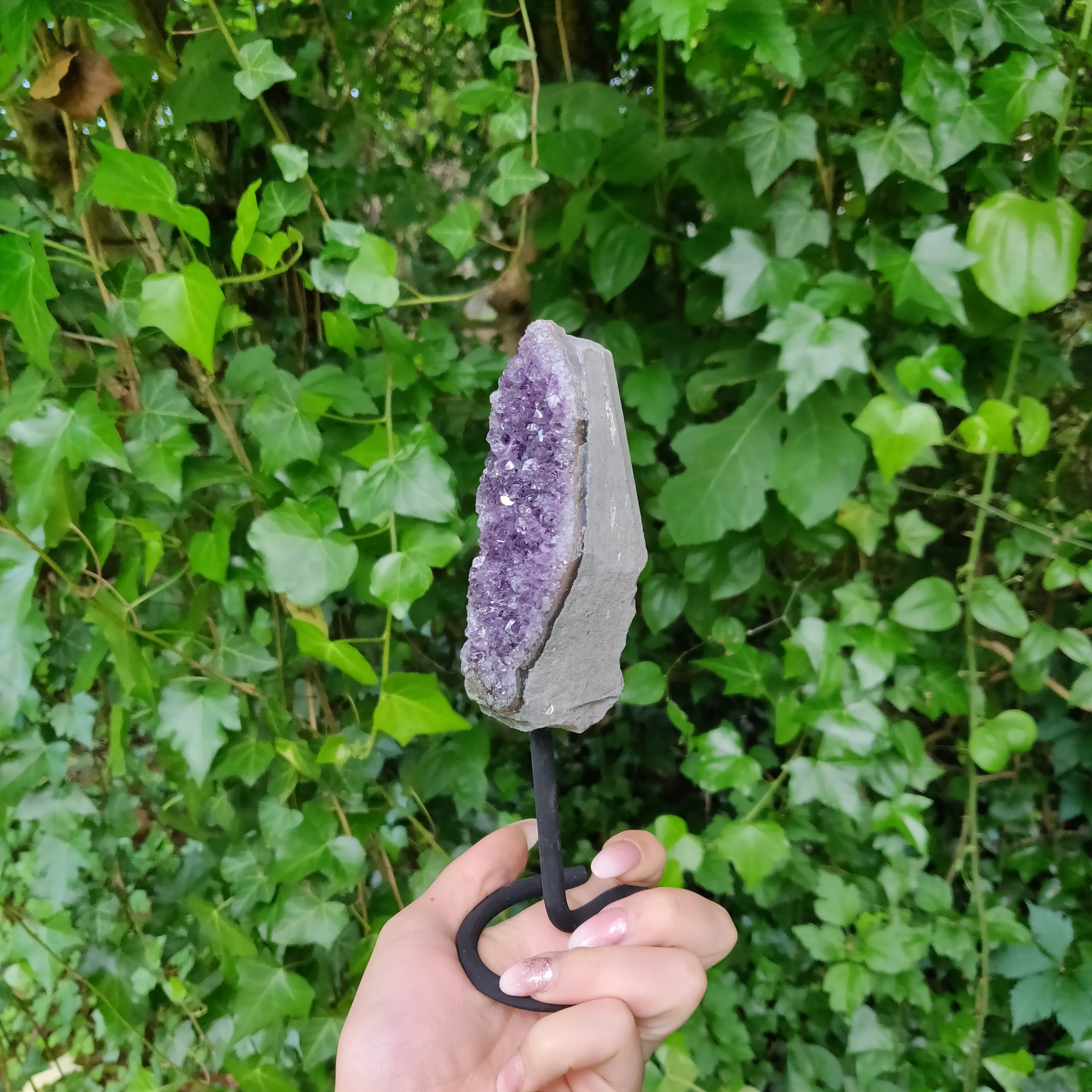 Amethyst Druzy Free Form on Metal Stand (#2)