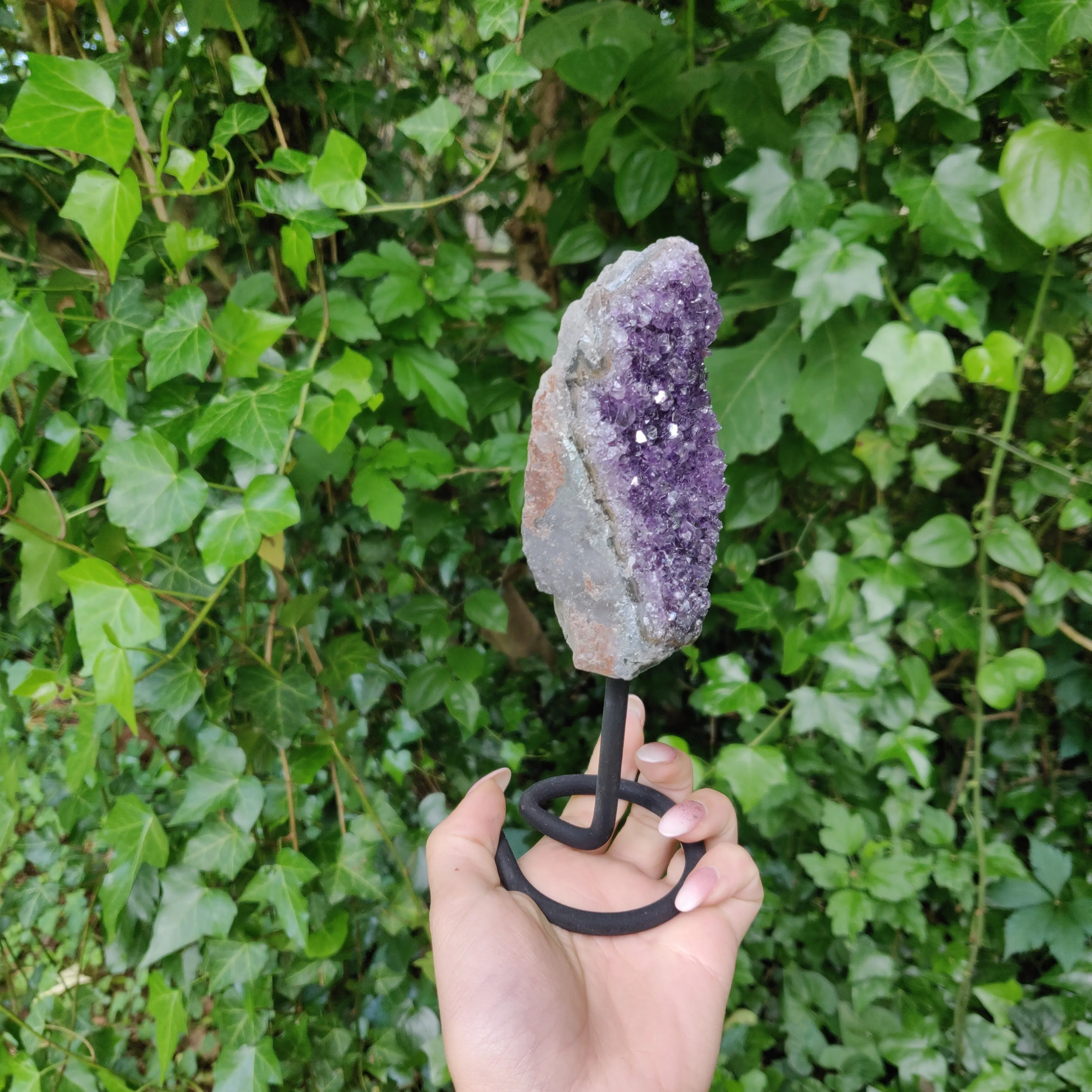 Amethyst Druzy Free Form on Metal Stand (#2)