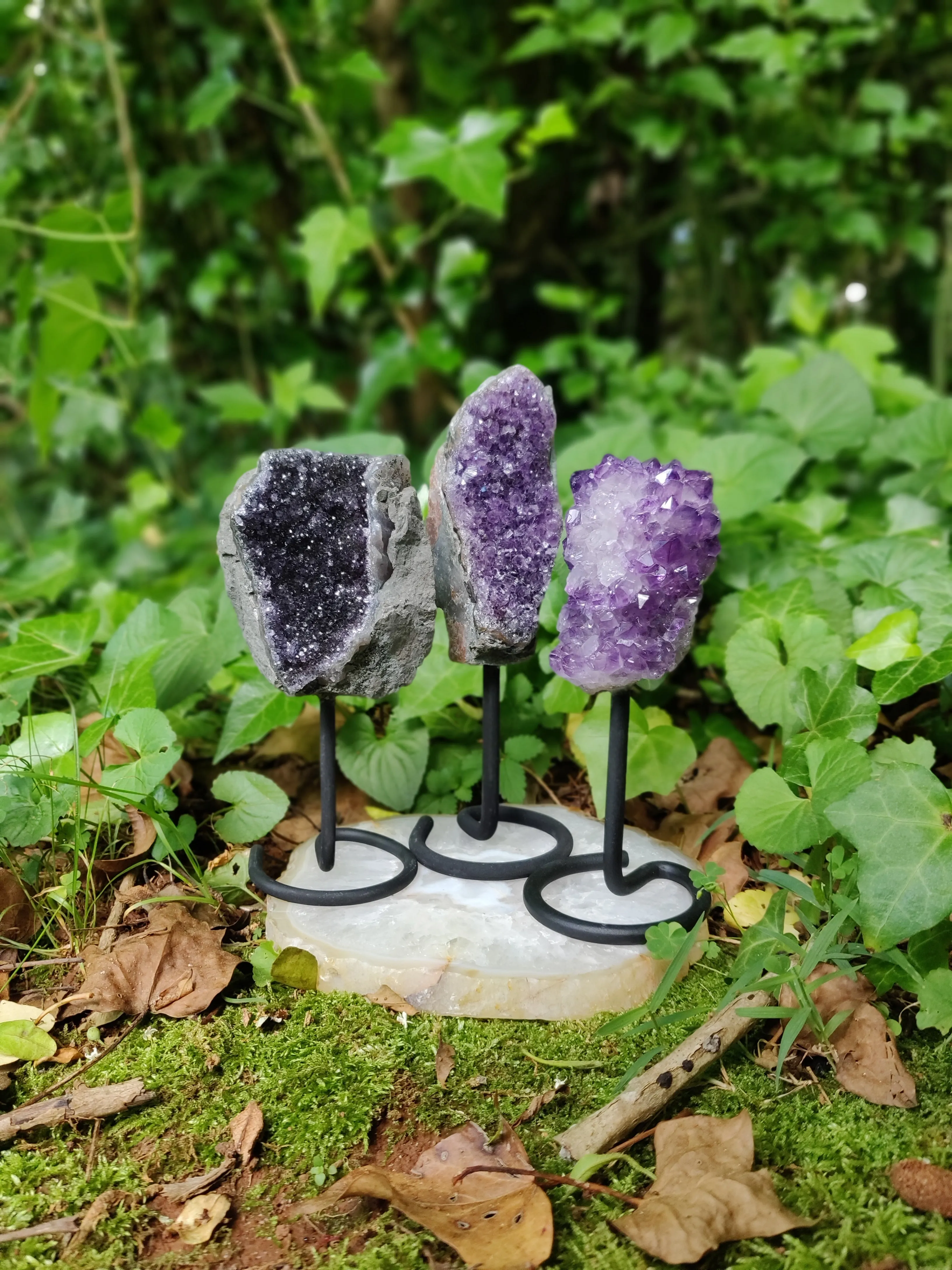Amethyst Druzy Free Form on Metal Stand (#2)