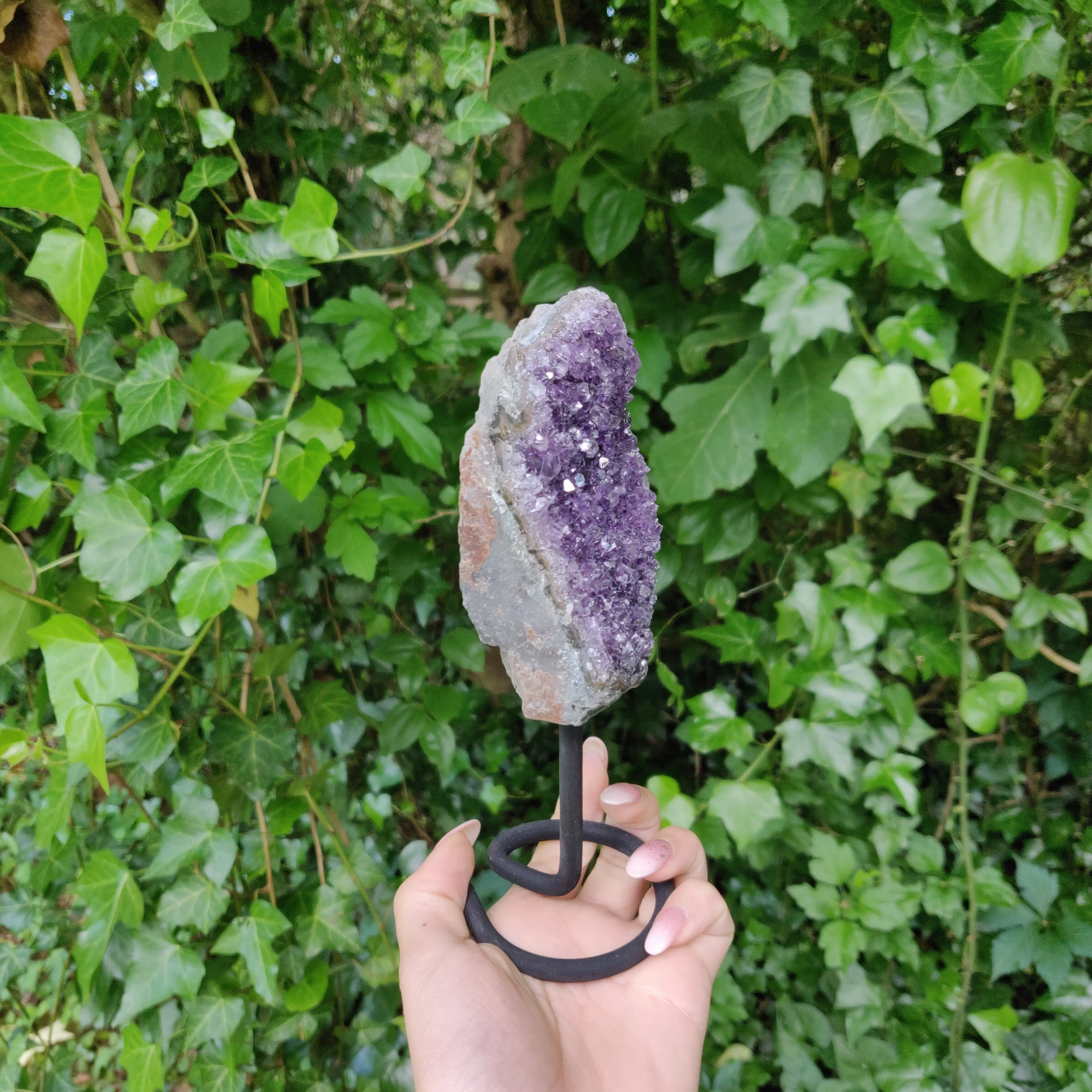 Amethyst Druzy Free Form on Metal Stand (#2)