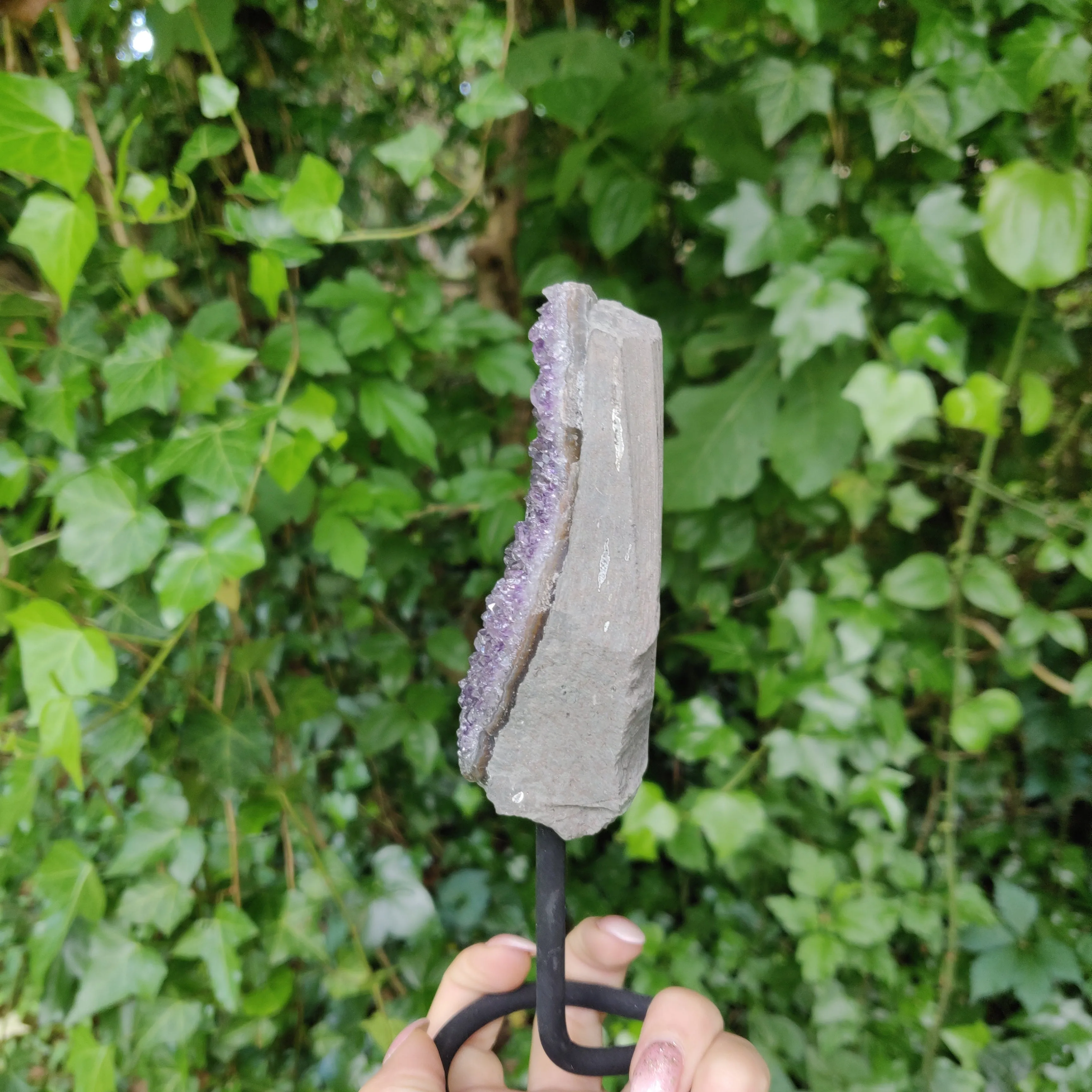 Amethyst Druzy Free Form on Metal Stand (#2)