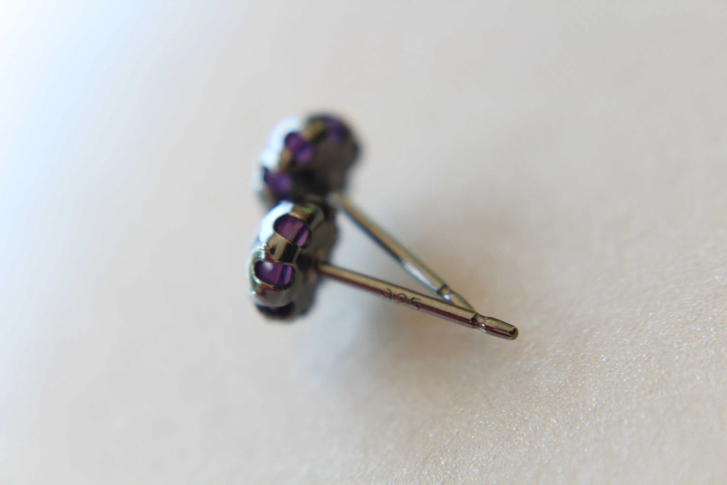 Amethyst Earrings, Stud Earrings, Oxidized Silver Earrings, Unique Amethyst Earrings, Gemstone Earrings, 5mm Amethyst Earrings, Feburary