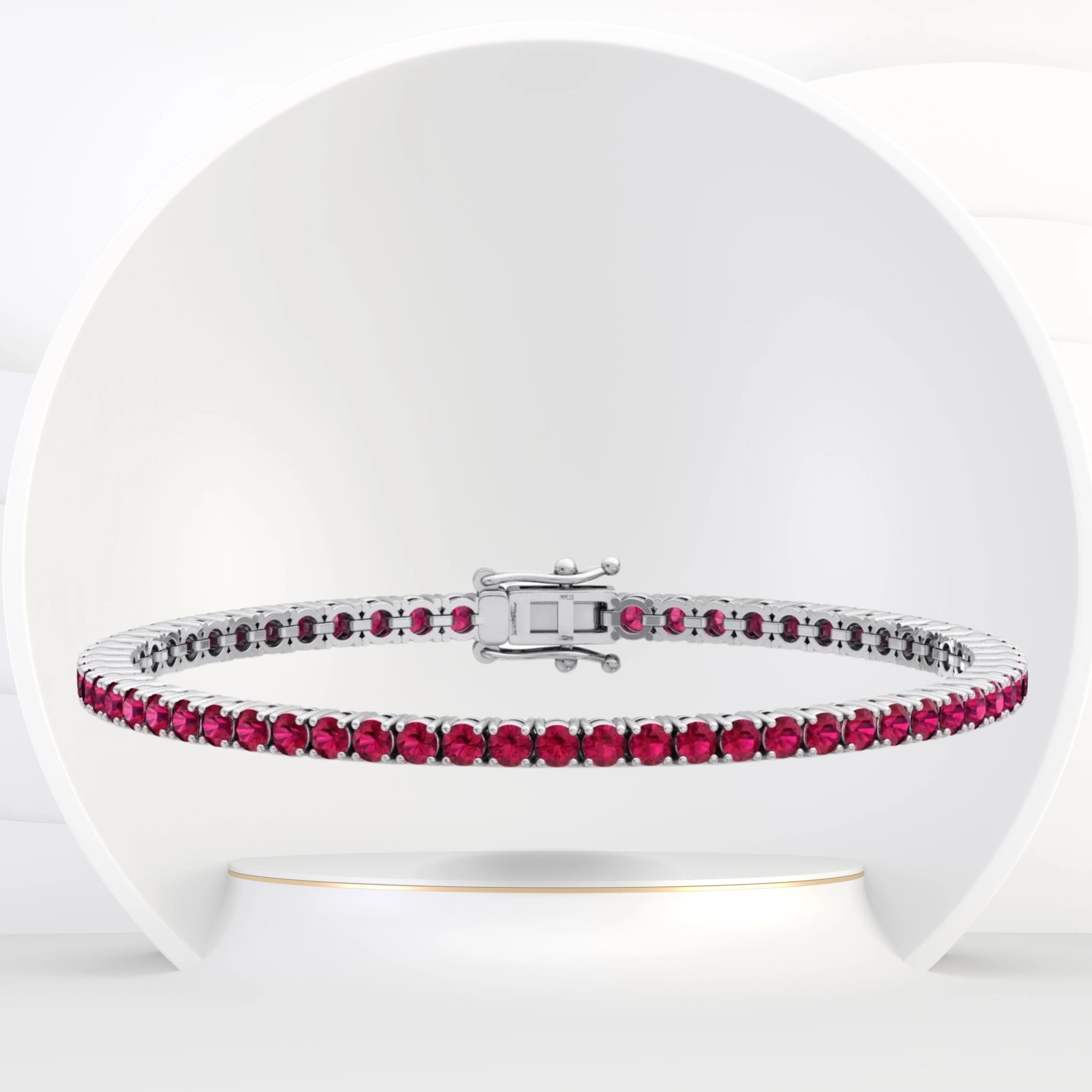 Amsterdam - 7CT T.W Natural Red Ruby Tennis Bracelet