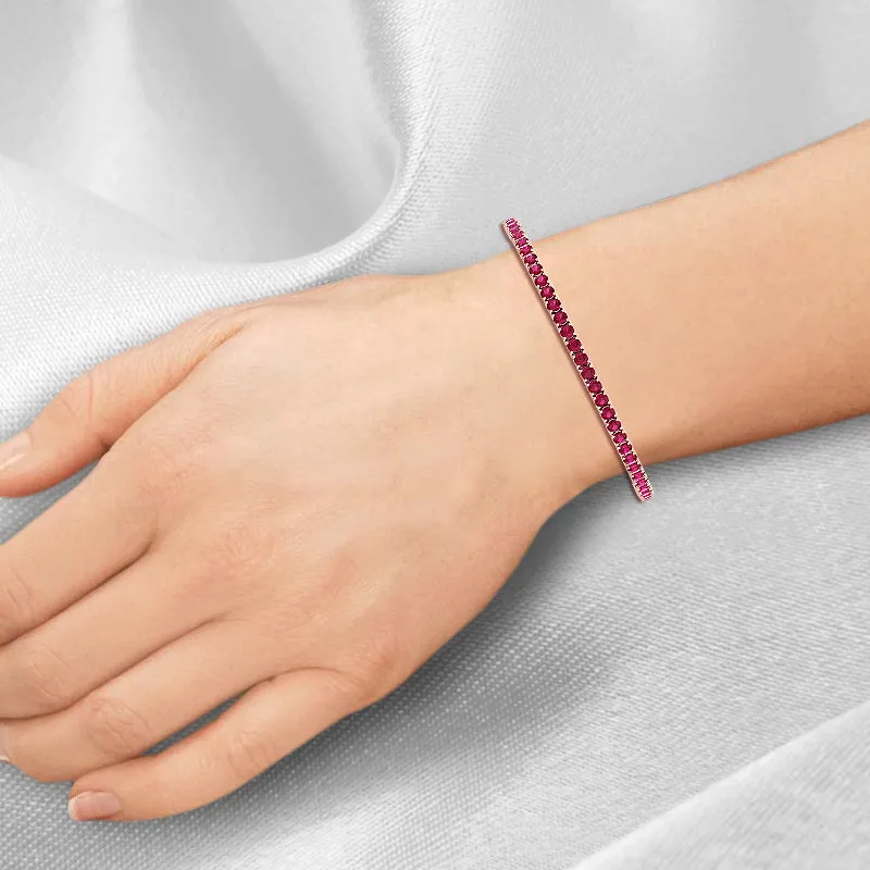 Amsterdam - 7CT T.W Natural Red Ruby Tennis Bracelet