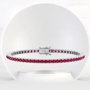 Amsterdam - 7CT T.W Natural Red Ruby Tennis Bracelet