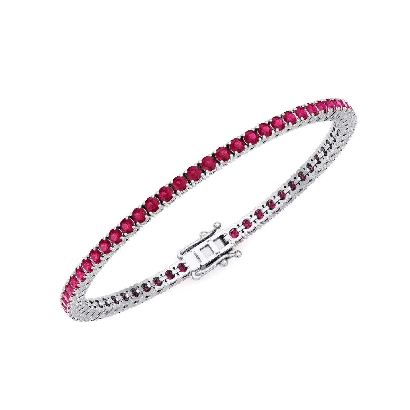 Amsterdam - 7CT T.W Natural Red Ruby Tennis Bracelet