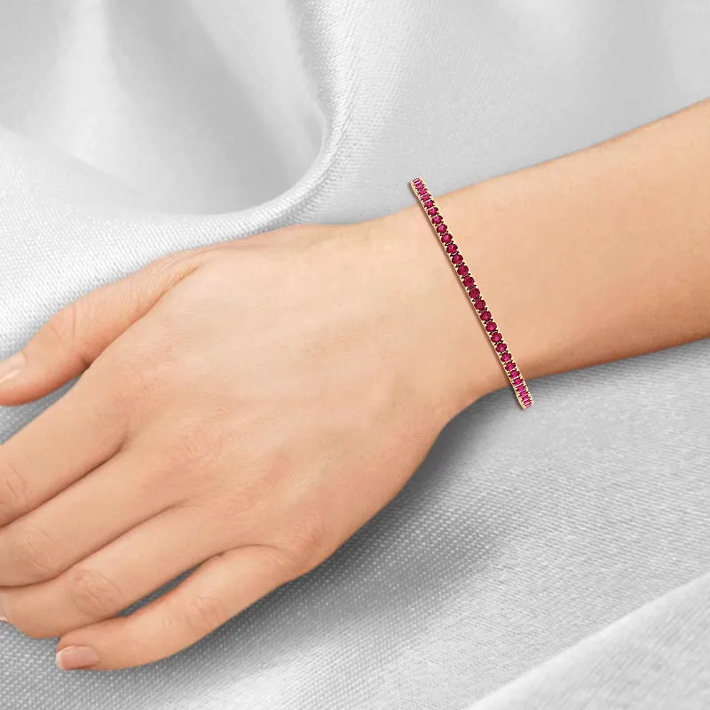 Amsterdam - 7CT T.W Natural Red Ruby Tennis Bracelet